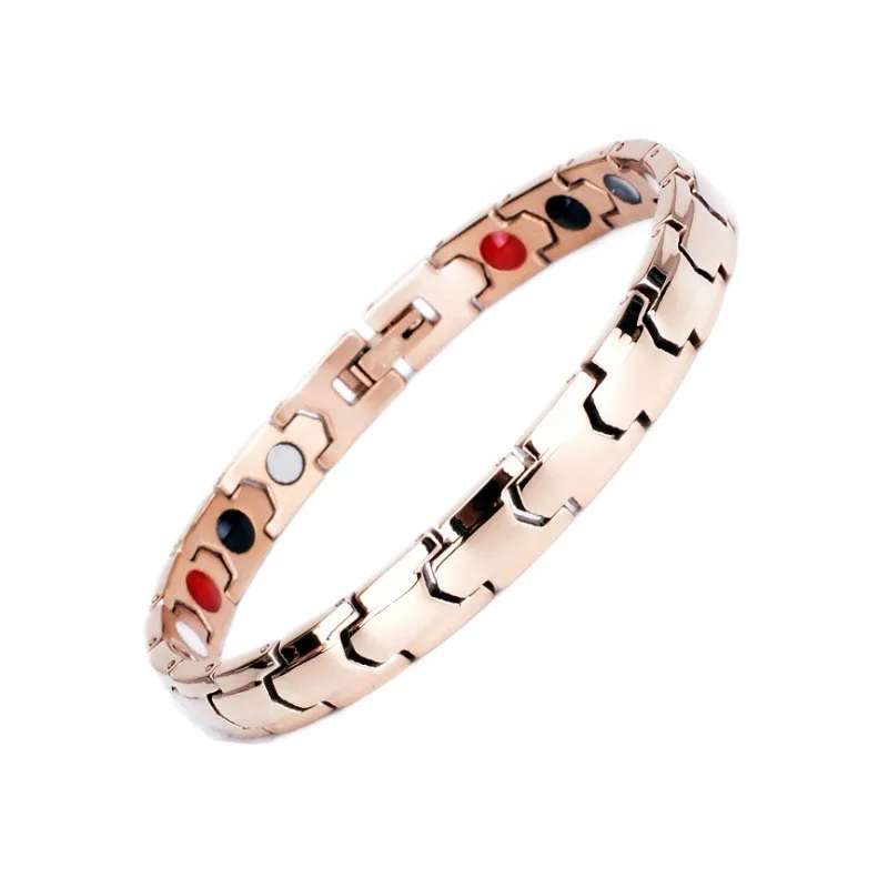 Popular Stainless Steel Couple Bracelet Pure Titanium Germanium Magnet Bracelet Titanium Steel Jewelry