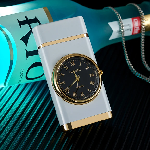 Single Flame Jet Lighter CUSTOM LOGO Glowing at Night Luminous Watch Fashion Business Gift Cigar Cigarette Lighters