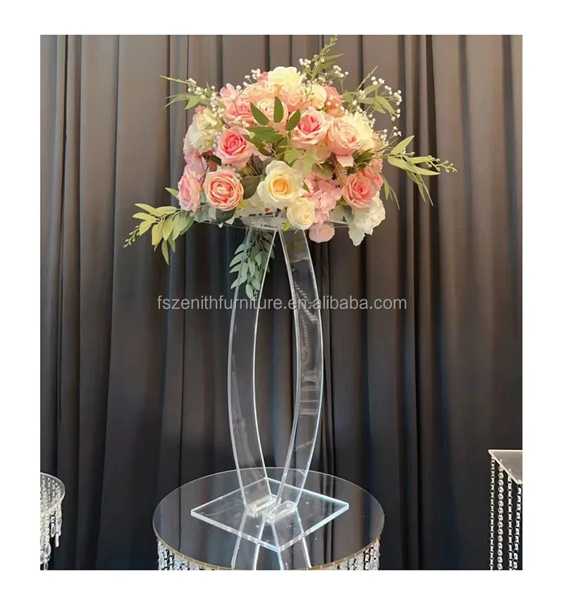 Wholesale Home Wedding Decor Cheap Cylinder Acrylic Tall Clear Stand Flower Vase Table Centerpiece