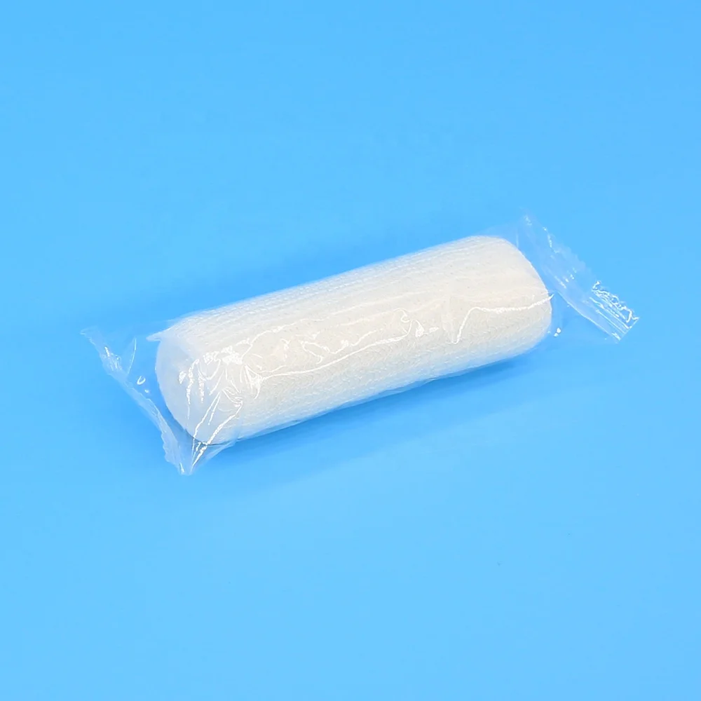 High quality medical sterile conforming roll machine gauze bandage with woven edge