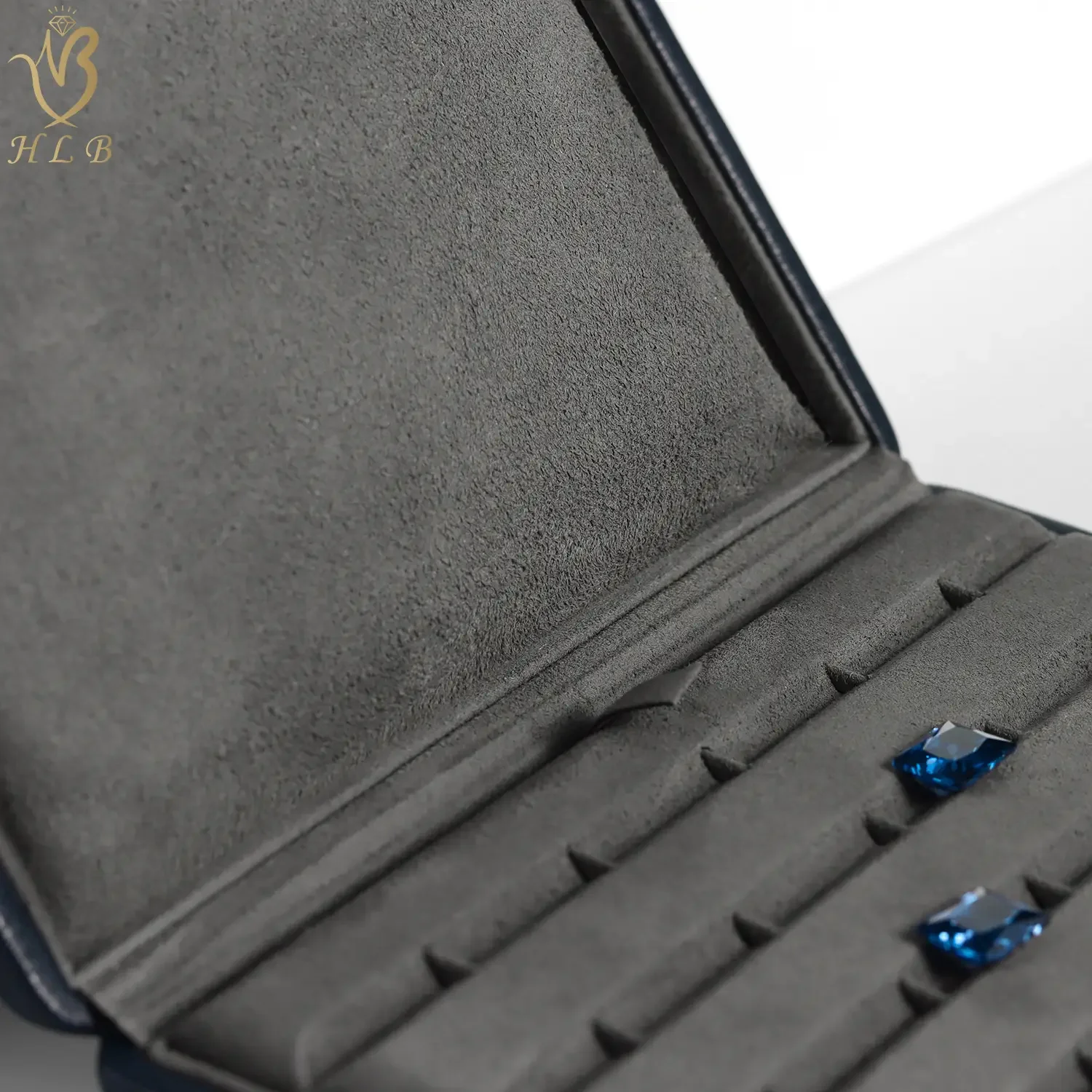China Factory OEM luxury box packaging custom leather loose gemstone box travel jewelry case