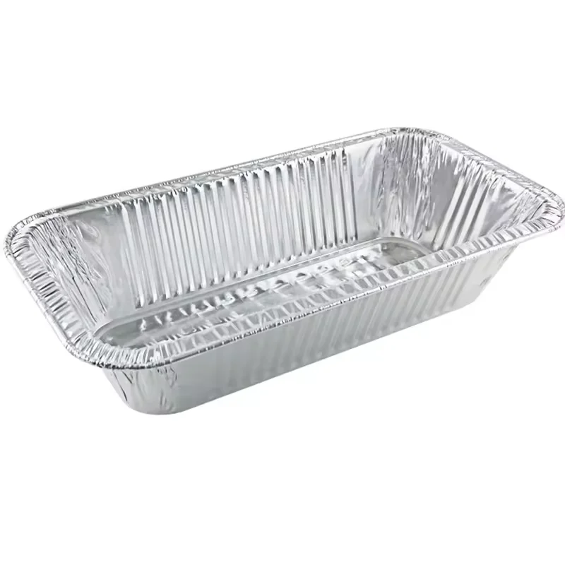 Wholesale Food-grade Rectangular Aluminum Foil PanTake-out Foil Trays Disposable Tray for Cake Bakery Fast Food Foil Container