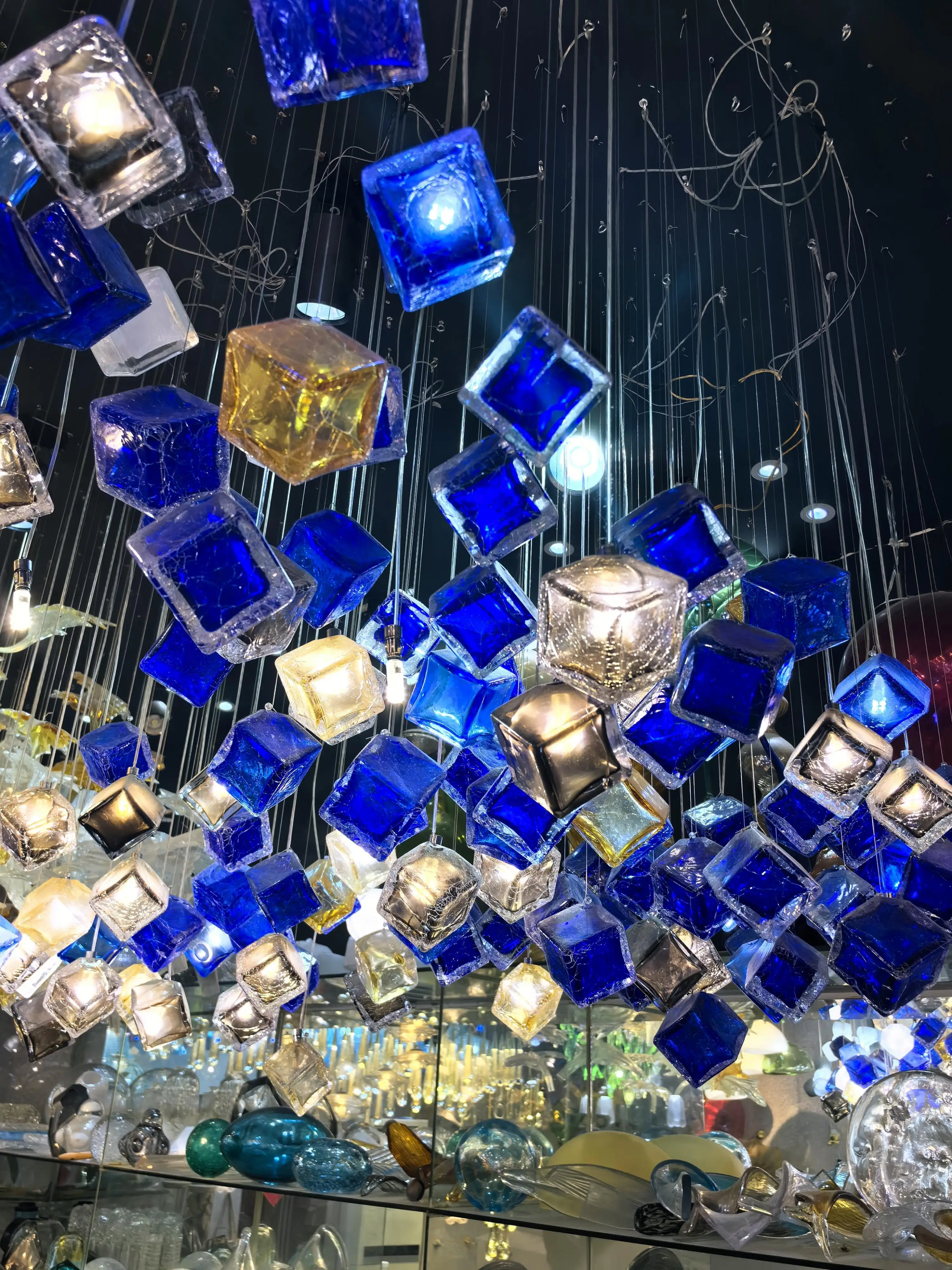 Italian designer style glazed glass chandelier ornaments christmas decoration pendant light for outdoor decor hotel hall