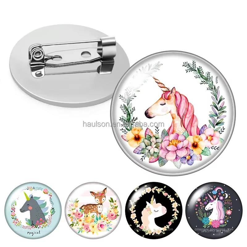 Professional Custom Photo Brooch Round Stainless Steel Tag Badge Epoxy Metal with Pin or Butterfly Buckle Clothing Accessories