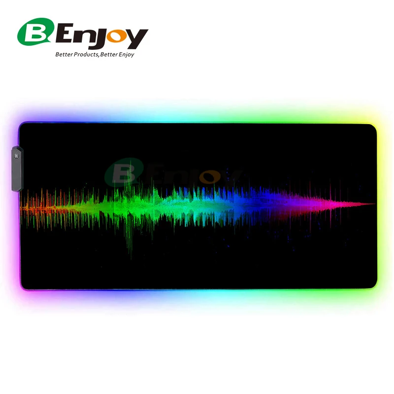 Soft Cloth RGB Gaming Mouse Mat Pad 11 Lighting Modes Extended RGB Backlit Mouse Mat Black