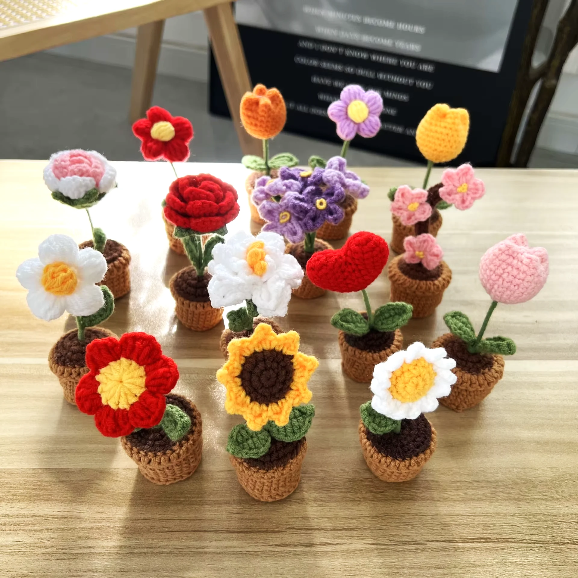 mini micro crochet flowers bulk wholesale crochet flower crochet flowers and leaves