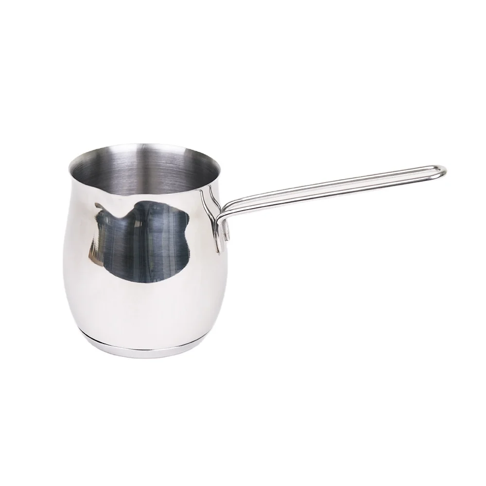 Turkish Coffee Maker Butter Warmer Mini Stainless Steel Greek Coffee Heating Melting Milk Pot With Capsule Bottom