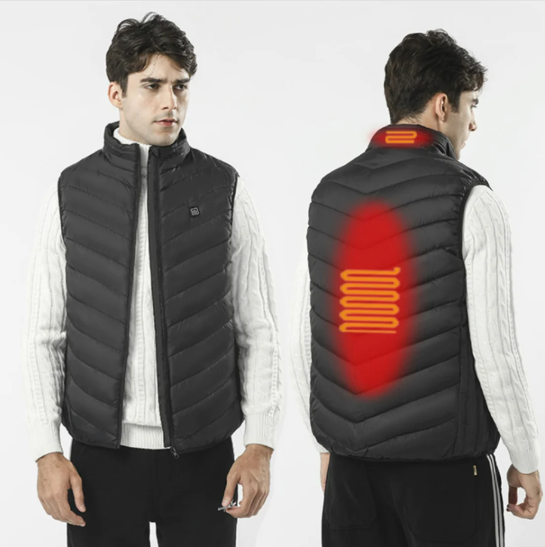 cold winter utility insulation fashion   warm clothes popular in Europe and America  charging heating vest