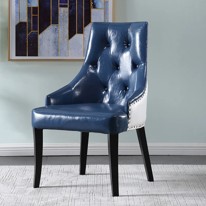 
Nordic solid wood dining chair family light luxury back coffee chair creative designer Sales Office talks about table and chair 