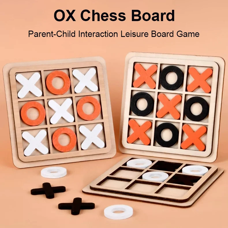 Chess Leisure Battle Puzzle Board Game Stall Chess Game Wooden Xo Chessboard Game