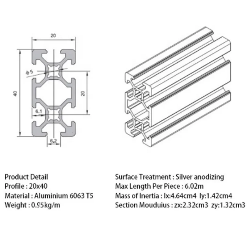  20 Серия V Slot Rail T slot 2020 2040 алюминиевый экструзионный