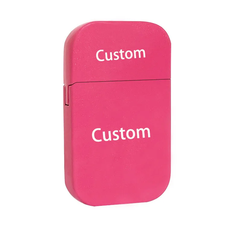 Custom Lighter Windproof Pink Flame Cute Lighter Blue Pink White Gradient color can be choose