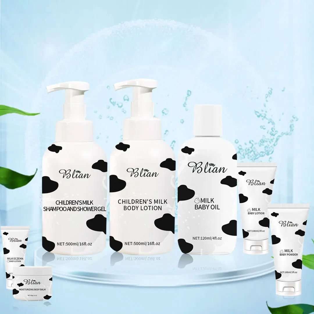 Заводской набор для ежедневного ухода за ребенком с органическим молоком, включая детскую мойку и шампунь, лосьон, бальзам, порошок, масло для детей