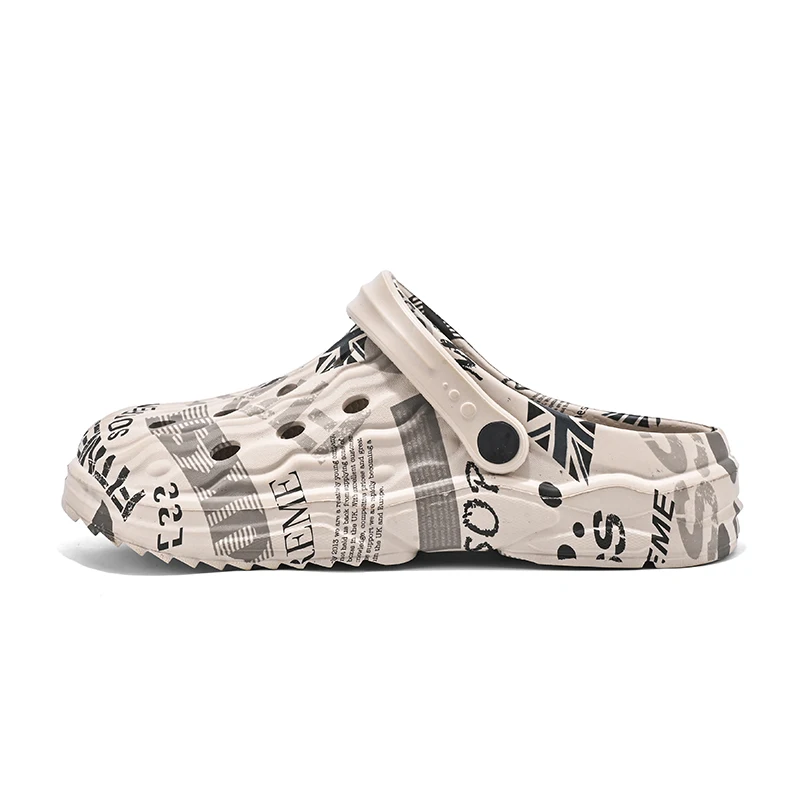 2023 wholesale High Quality New Fashion Designer Printed Casual Clogs Footwear Custom Wooden Clogs Shoes