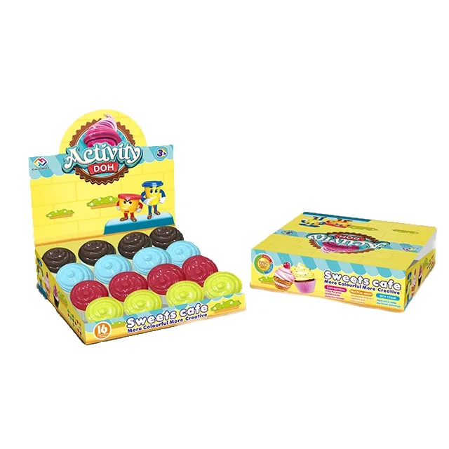 Интеллигентая (ый) 4 вида цветов небольшие чашки торт с тестом, набор, Дешевые глиняные игрушки для детей для отдыха