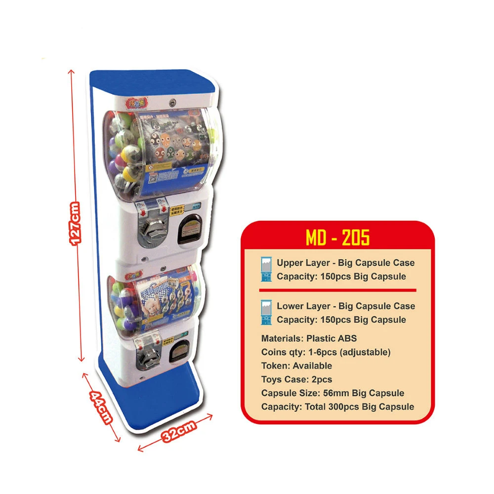 Promotional Arcade Gashapon Dispenser Plastic Coin Operate Mini Small Capsule Toy Vending Machine