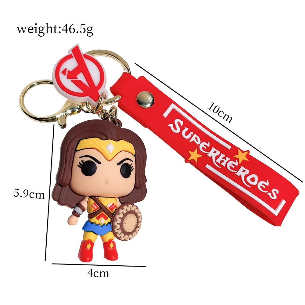 ZY2408C 58 Style Cartoon Marvel Avengers 3D Role keychains Spider-Man Captain Lron Man Superhero Movie Doll keychain