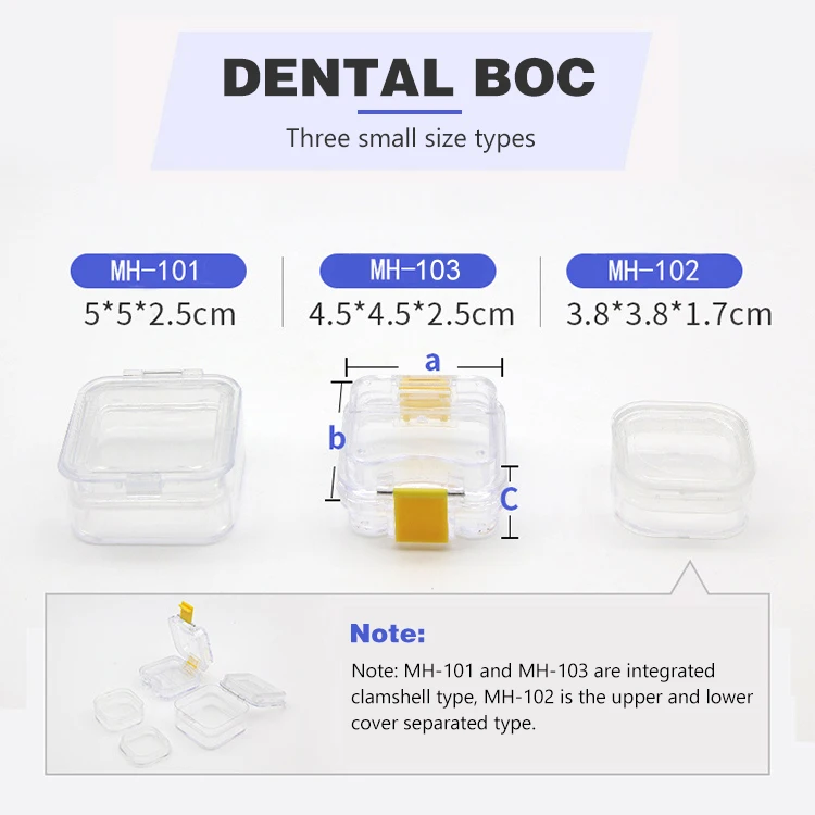 Wholesale New High Quality Plastic Dental Box Retainer Case with Transparent Plastic Film