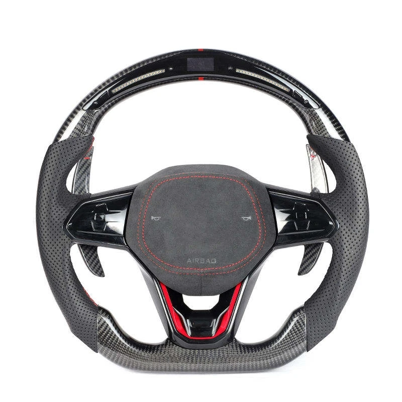 Кожаное рулевое колесо из углеродного волокна для VW RS Golf GTI mk6 mk7 mk8 gti старая модель для новой модели plug and play рулевое колесо