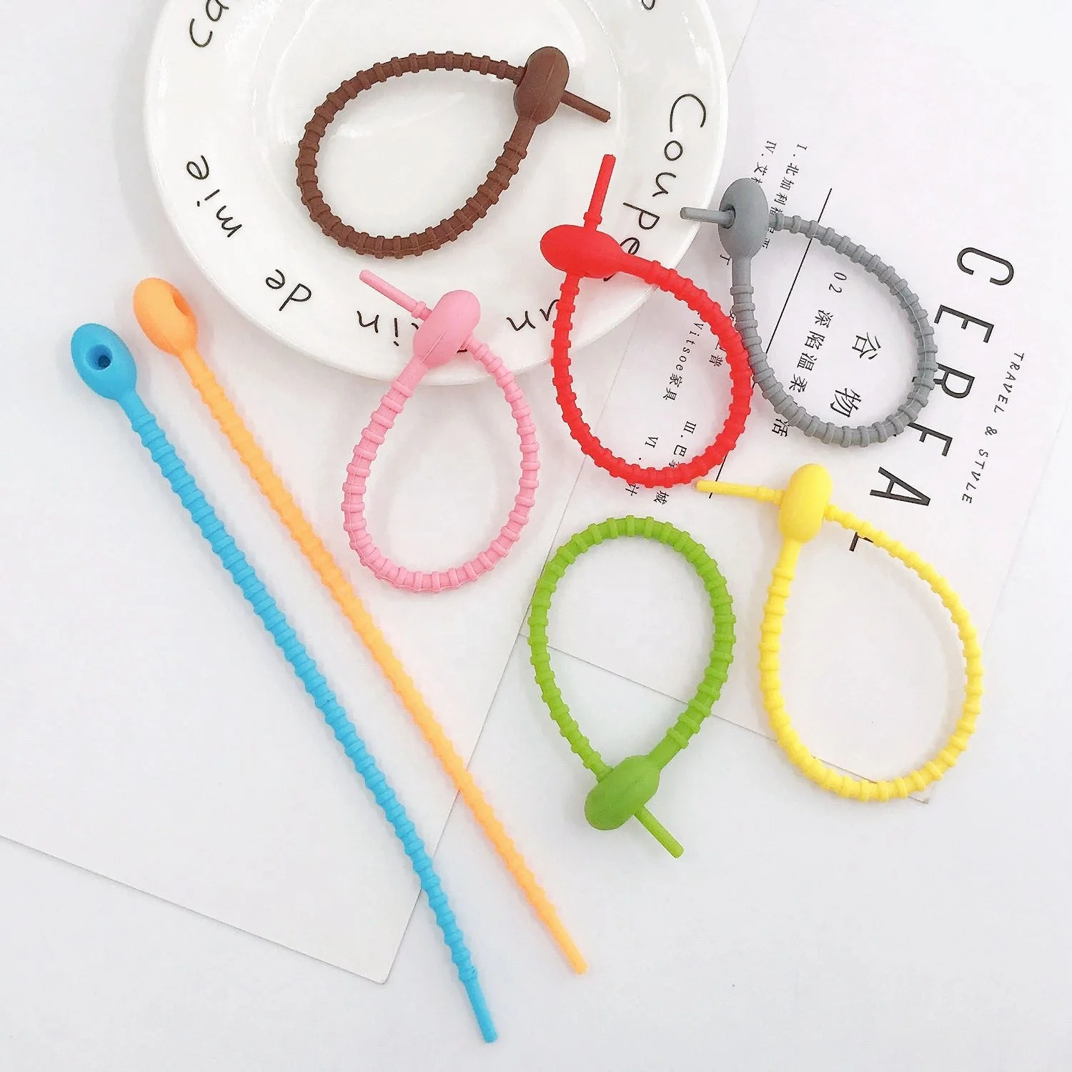 Colorful Wholesale Silicone Cable Reusable Multifuntionable Twist Rope Binding Rope Seal Tie Twist Belt