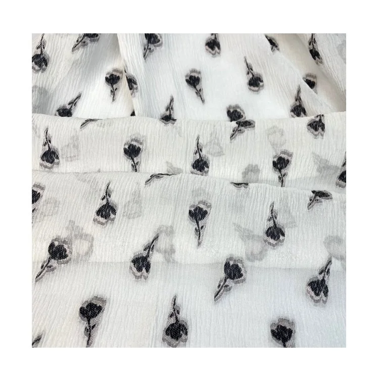 2020 popular fabric Silk poly Jacquard fabric  silk crinkle georgette  jacquard fabric  for dress