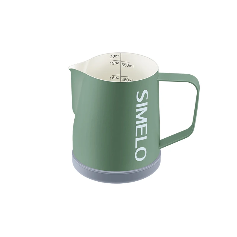 SIMELO 304 stainless steel Ceramic Spray Drawing Cup 600ML Coffee pull flower cup Coffee Garland Milk Cup