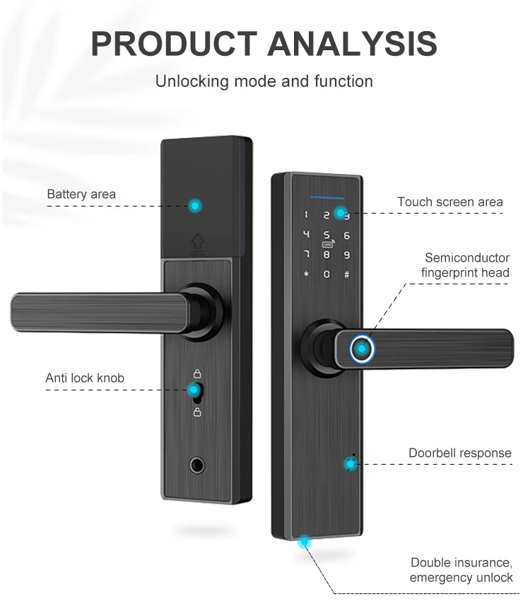 Best Selling Dor Sliding  Parking Face Xiaomi Smart Glass Door Lock