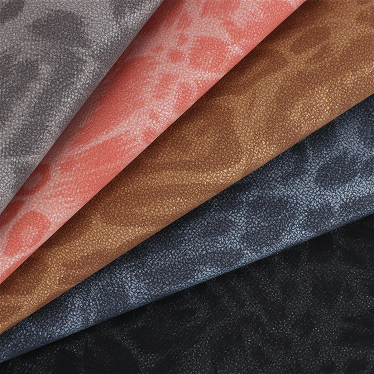 Pearl color Leopard design synthetic PU leather YQ288 woven backing durable use for shoe bag