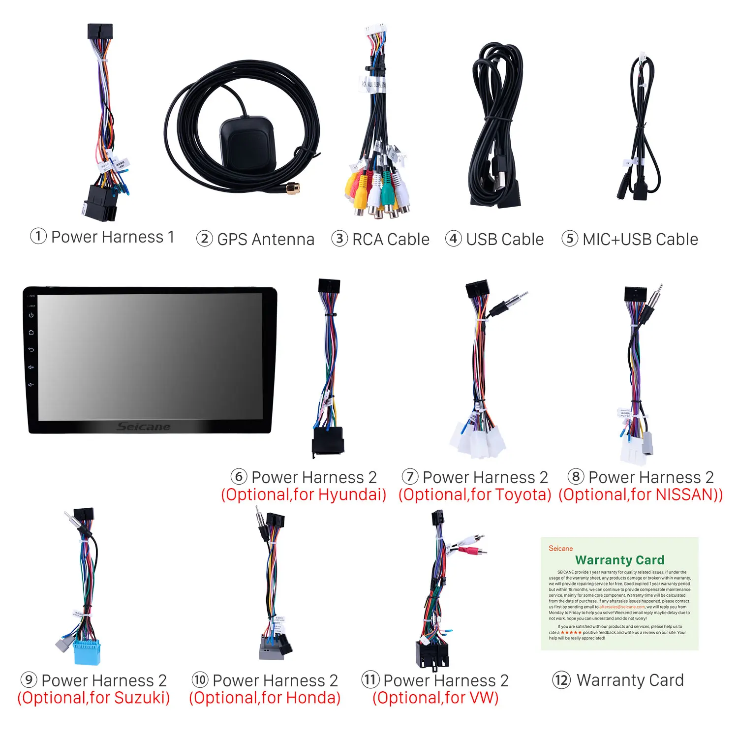 1 Din  9 inch Android 11.0 Universal Touchscreen Multimedia Player with WIFI GPS Navigation support SWC