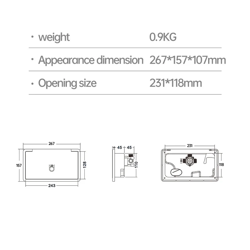 RV Accessories RV Hot Cold Switch Shower Boxes External Shower Box with Lock and keys
