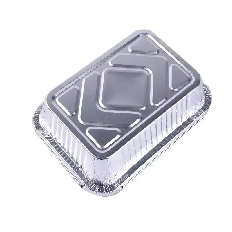 Half size aluminum foil pot, heavy-duty, 10 packs, 30 packs, 50 packs, aluminum tray, foil, food container with lid, RE320