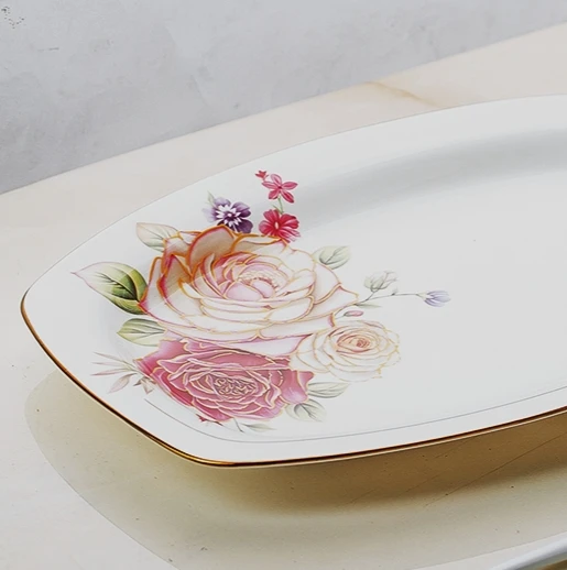 Very hot selling 26 Pcs Bone China Square Dinnerware Plates, dinnerware sets for 6 people