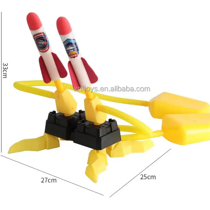 Stomp Air Pressure Double Rocket Launcher Toy Set Outdoors Game Pedal Colorful Foam Jump Dueling Rocket Launcher Toy For Kid