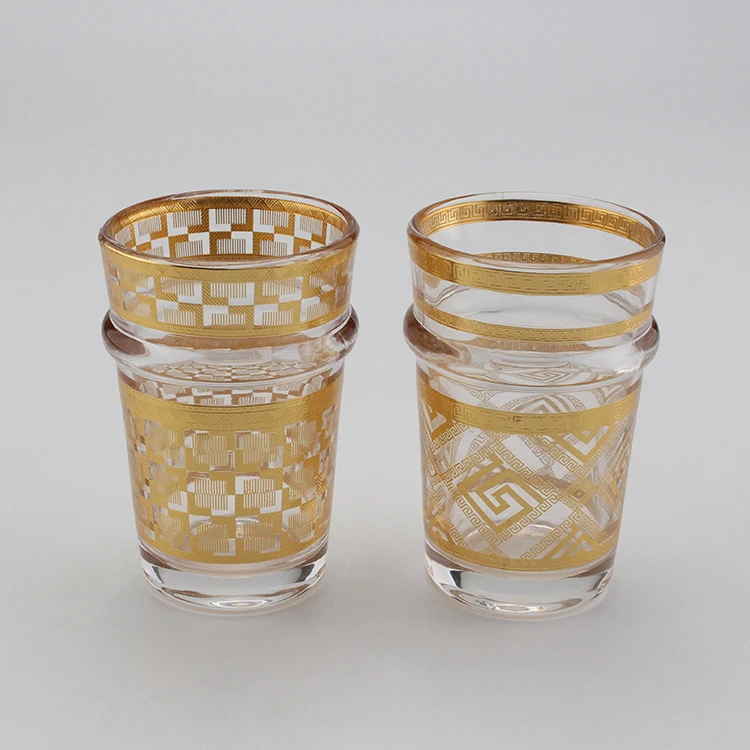 High quality hot sell 12 pcs 130ml glass teacup set morocco tea sets moroccan tea cup for morocco tea and water drinking