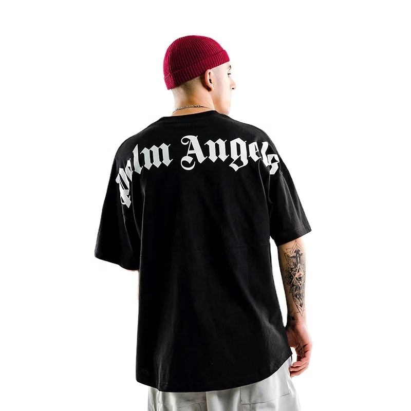 Футболка мужская из тяжелого хлопка, тенниска большого размера в стиле хип-хоп, с принтом на заказ