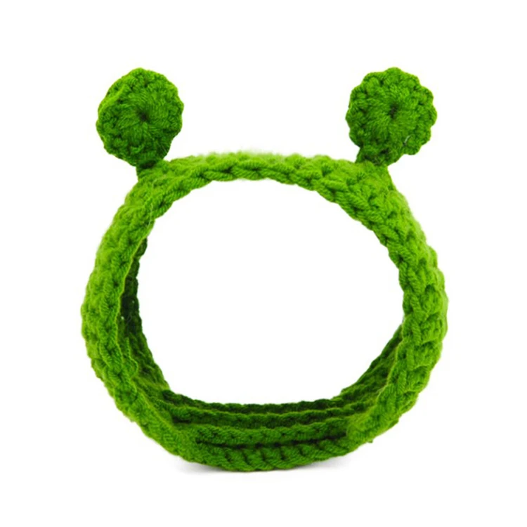 Cat dog cartoon knitted wool hat cute dress cute pet change frog hood hat