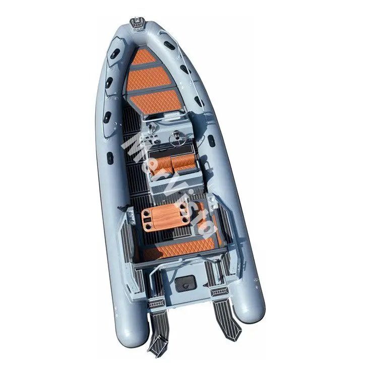 Hot sale Luxury Deluxe 23ft Deep V Shape Aluminum RHIB RIB 680 PVC/ORCA Hypalon Inflatable Boats For Sale