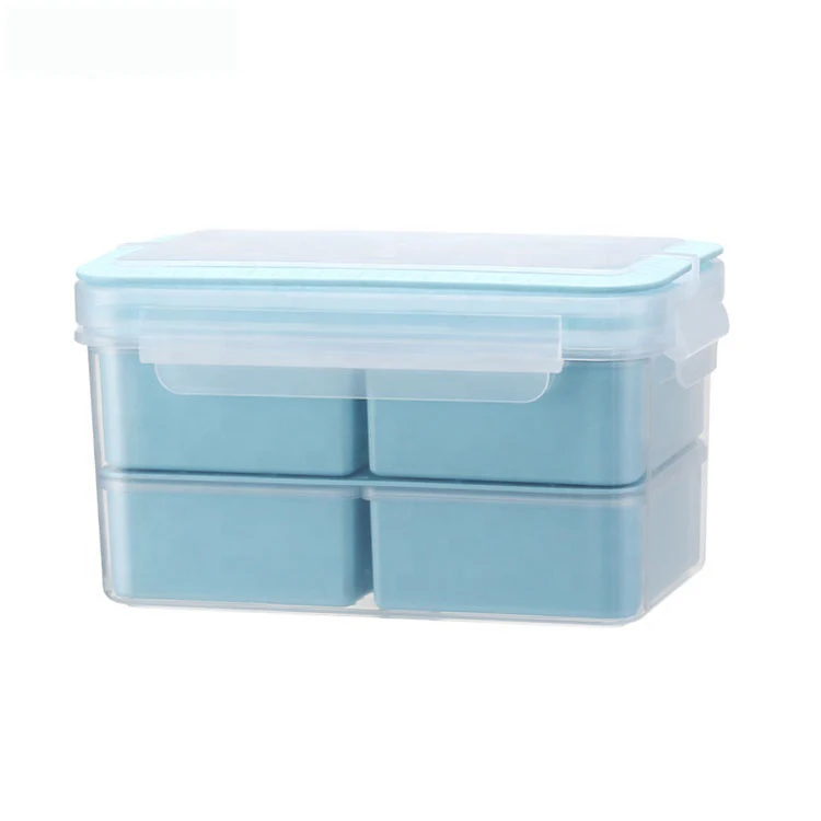 Food Safety  Reusable Four Compartment Stackable Microwave Plastic Silicone Food with Lid  lunch box