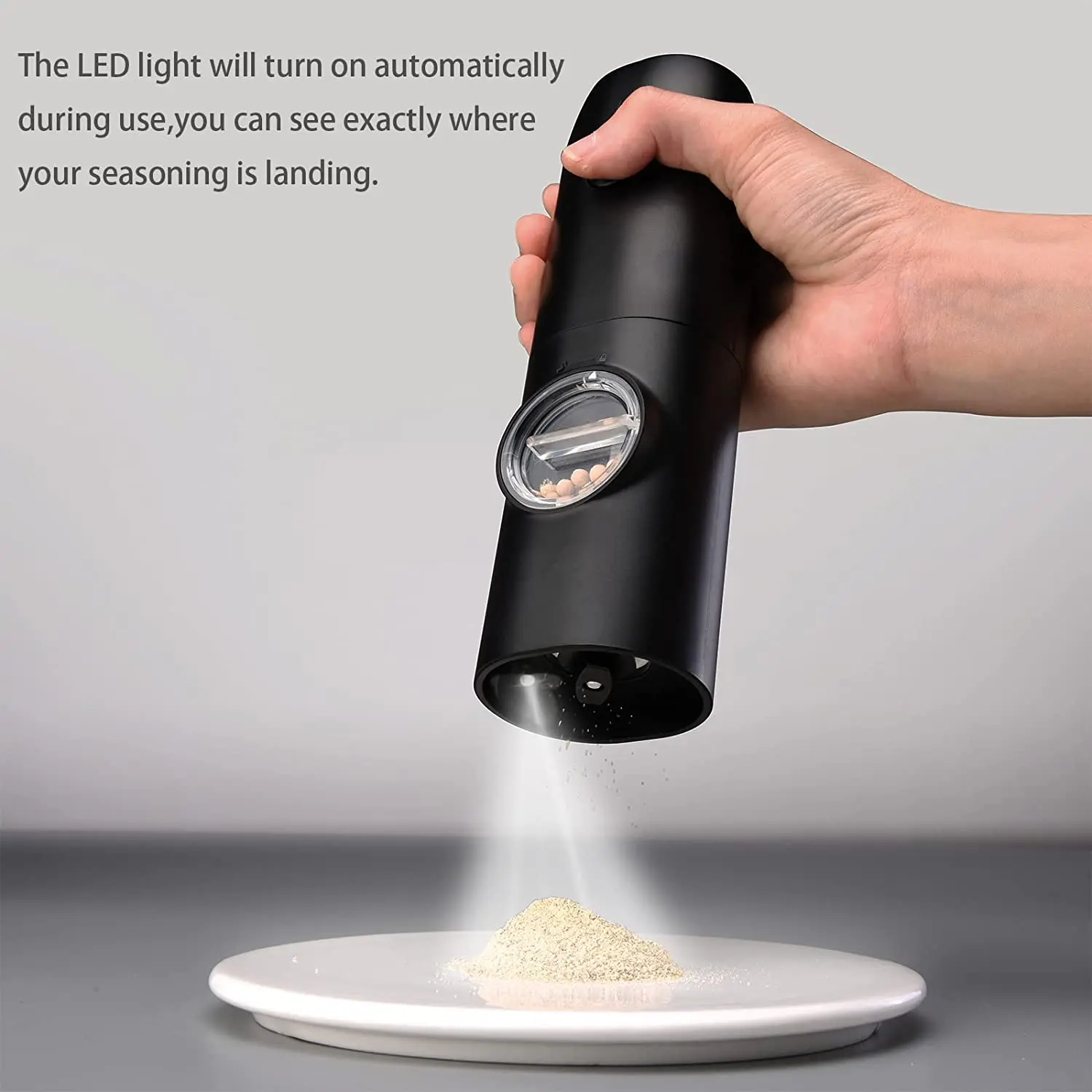 Automatic Spice Grinder Shakers Refillable USB Rechargeable Electric Salt and Pepper Mill Set