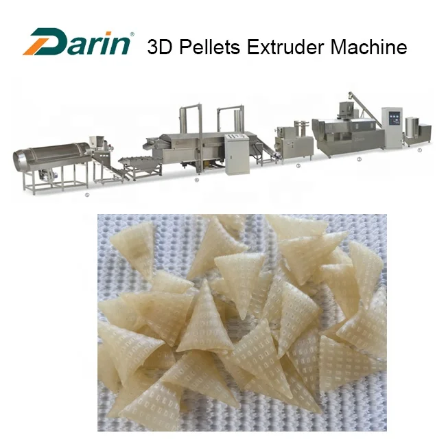 Automatic 3d Snack Pellets Making Machine Panipuri Golgappa/fryums Snack Pellet Processing Line
