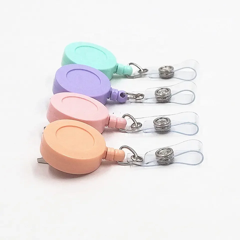 JINHAO ID Name Card Metal Badge Holder Anti-Lost Clip Office Supply 360 Rotation Retractable Badge Reel