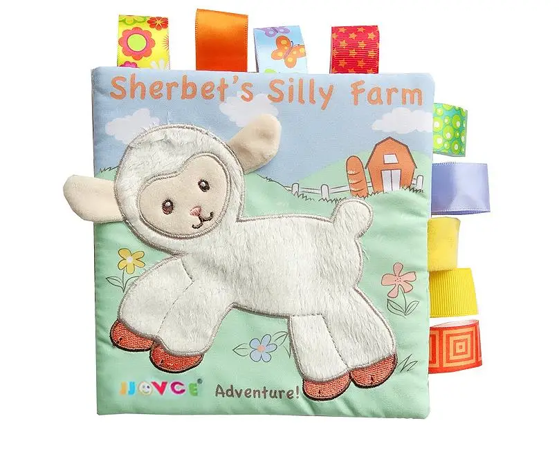 Книжка из нетоксичной ткани для детей моющаяся мягкая обучающая детская книга с изображением