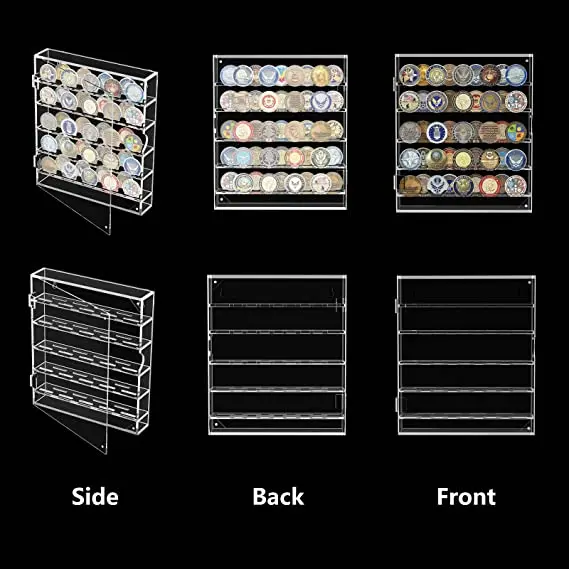 Acrylic hot selling medal badge collection display stand transparent coin display stand acrylic coin display cabinet