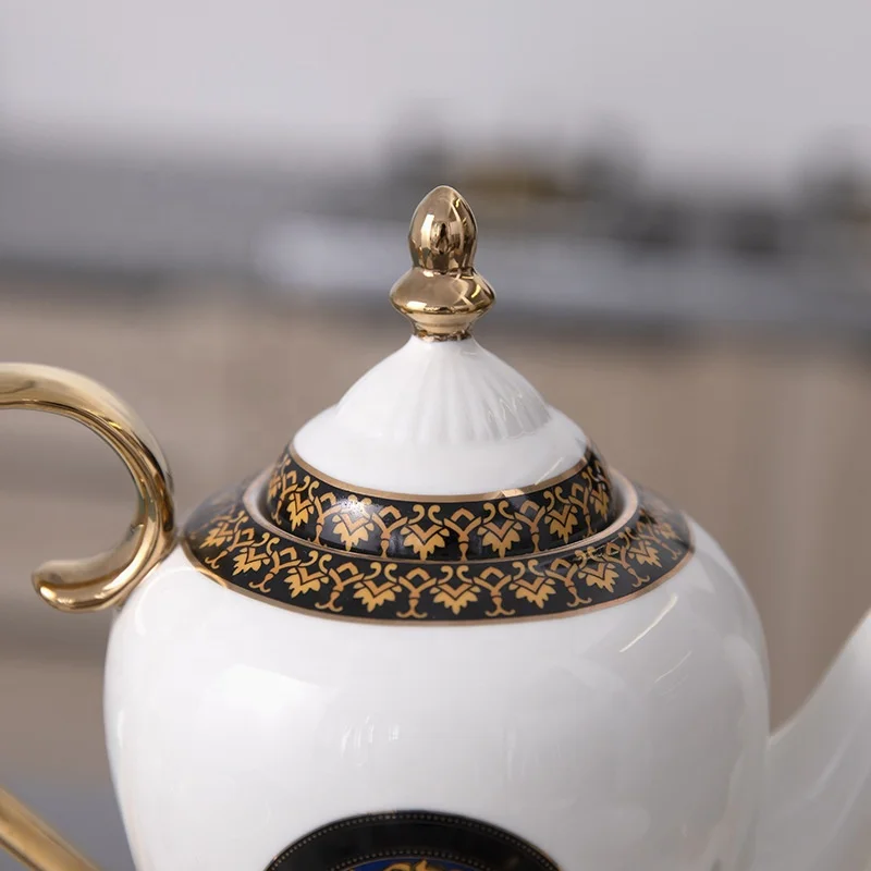 Luxury Afternoon Tea Coffee Set French Blue Vintage Teapot Set with Phnom Penh Ceramic Hot Selling European Customized Color