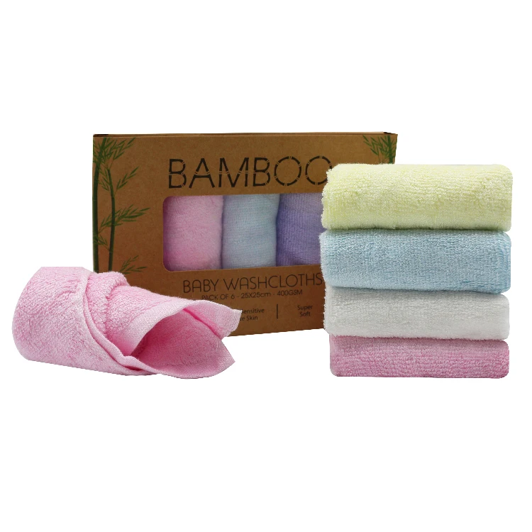 Custom brand and Packing Design Pure Bamboo Baby Wash Cloths
