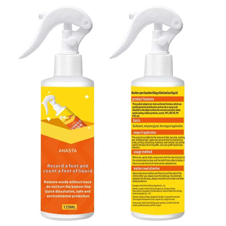 ANASTA OEM School Supplies Permanent cleaner instant Isk stain remover spray