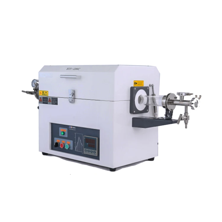 1200C Laboratory CVD Vacuum Quartz Horizontal Tube Furnace