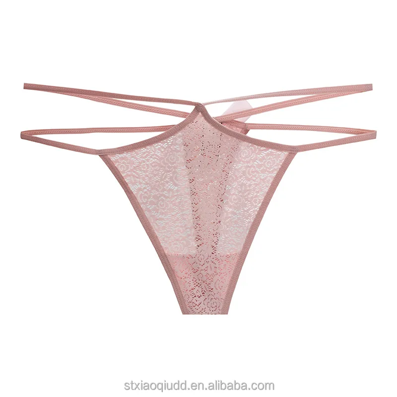 New thin belt sexy ultra-thin briefs light t pants Transparent temptation low waist Traceless lace thong panty panties for women