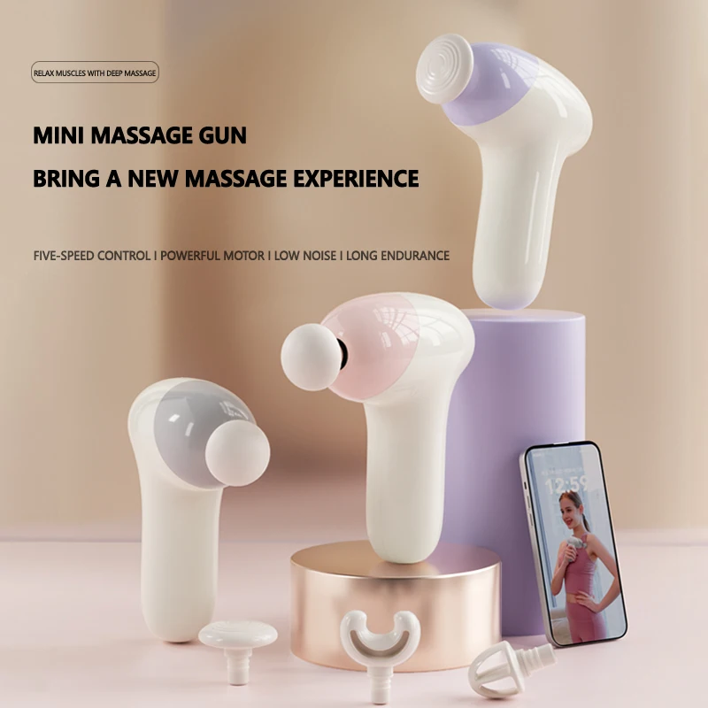 Modern Style Fitness Professional Deep Tissue Percussion Muscle Therapy Vibration 5 Speed Brush Motor Mini Body Massage Gun