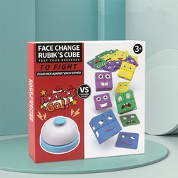 Hot Selling Kids Wooden Cube Toys Two-player Battle Game Face Change Magic Cube